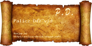 Palicz Dávid névjegykártya